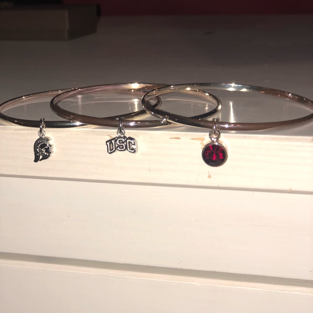 USC art logo bangle bracelet set. Set of 3 bracelets.